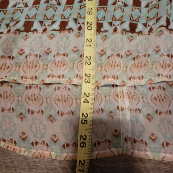 Blu Pepper long sleeve blouse - Size Med.  Brown/Mint/Cream - Picture 7 of 8